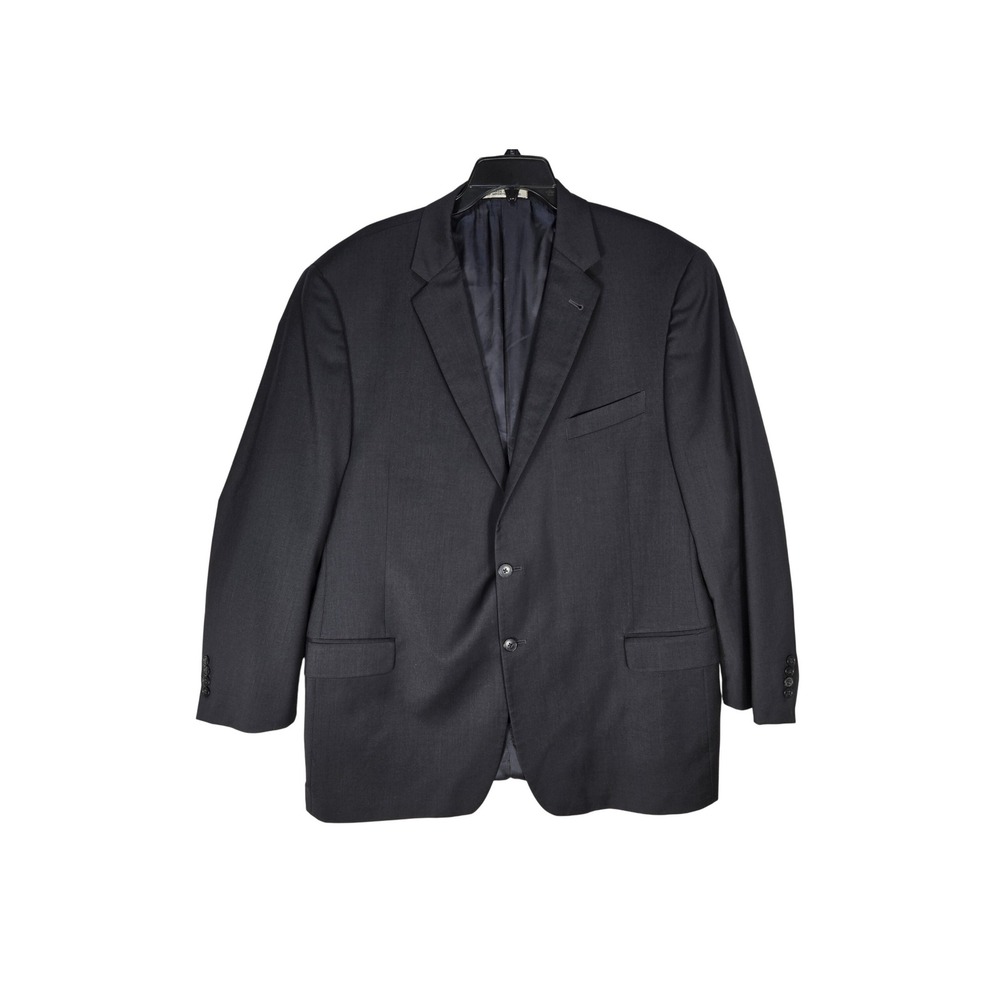 Joseph Abboud Blazer Mens 48L Wool Charcoal Grey Super 120s Italy Made in USA